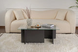 Couchtisch Vetrino aus gehärtetem Glas und melaminbeschichteten Holz in Anthrazit, 105×65×40 cm von Hanah Home – Bild 3