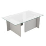Couchtisch Vetrino aus gehärtetem Glas und melaminbeschichteten Holz, 105×65×40 cm - ZEN ZONE Furniture