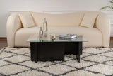 Couchtisch Vetrino aus gehärtetem Glas und melaminbeschichteten Holz in Holzschwarz, 105×65×40 cm von Hanah Home – Bild 3