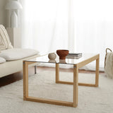Couchtisch Via aus massivem Kieferholz und gehärtetem Glas, 85×55×40 cm von Hanah Home – Bild 1