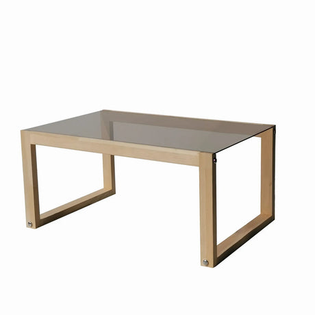 Couchtisch Via aus massivem Kieferholz und gehärtetem Glas, 85×55×40 cm von Hanah Home – Bild 8