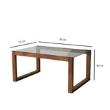 Couchtisch Via aus massivem Kieferholz und gehärtetem Glas in Holzfarbe, 85×55×40 cm von Hanah Home – Bild 8
