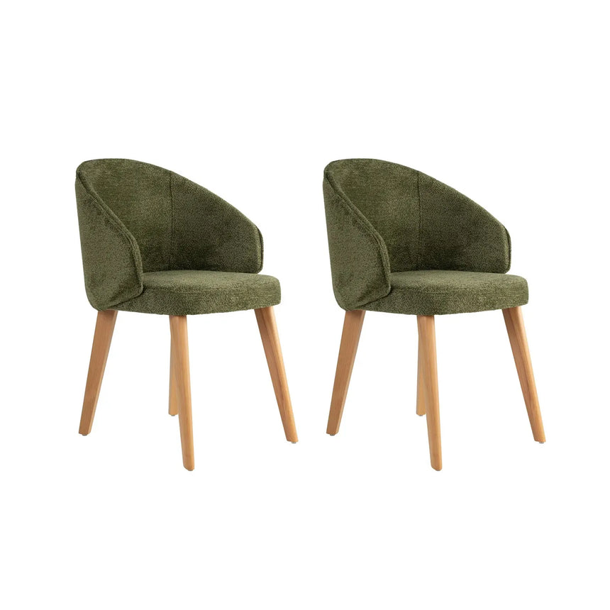 Essstuhl Bentley aus Buche und Baumwolle, 2er-Pack - ZEN ZONE Furniture