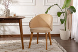 Essstuhl Bentley aus Buche und Baumwolle in Beige und dunkler Eiche, 2er-Pack von Hanah Home – Bild 1