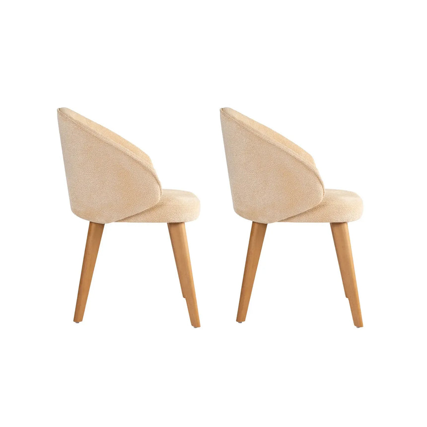 Essstuhl Bentley aus Buche und Baumwolle, 2er-Pack - ZEN ZONE Furniture
