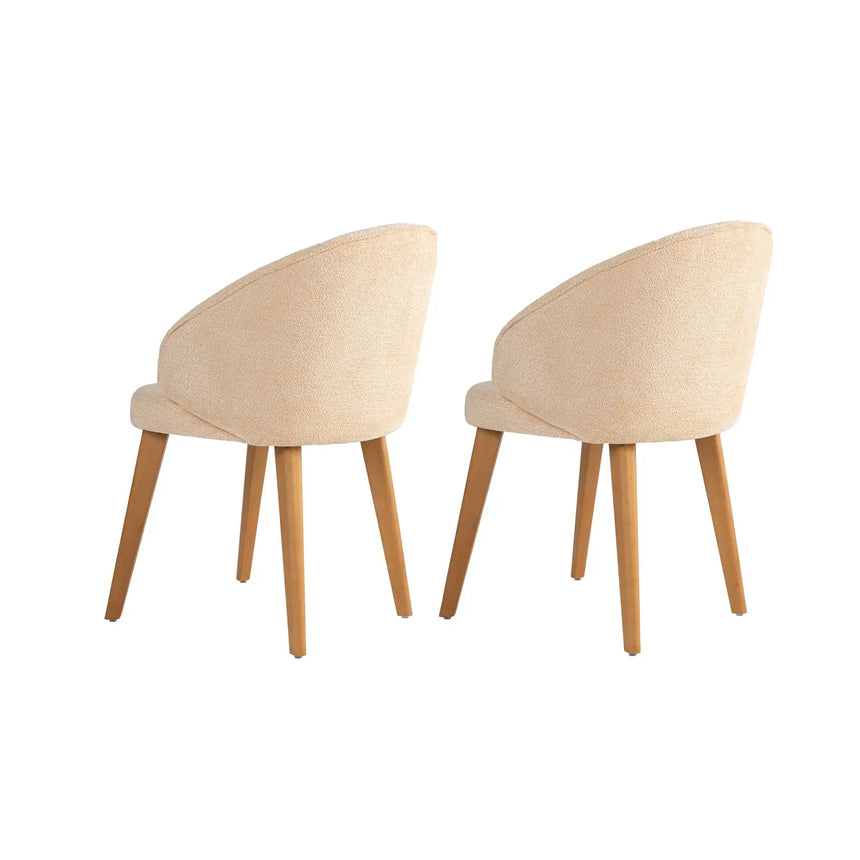 Essstuhl Bentley aus Buche und Baumwolle, 2er-Pack - ZEN ZONE Furniture