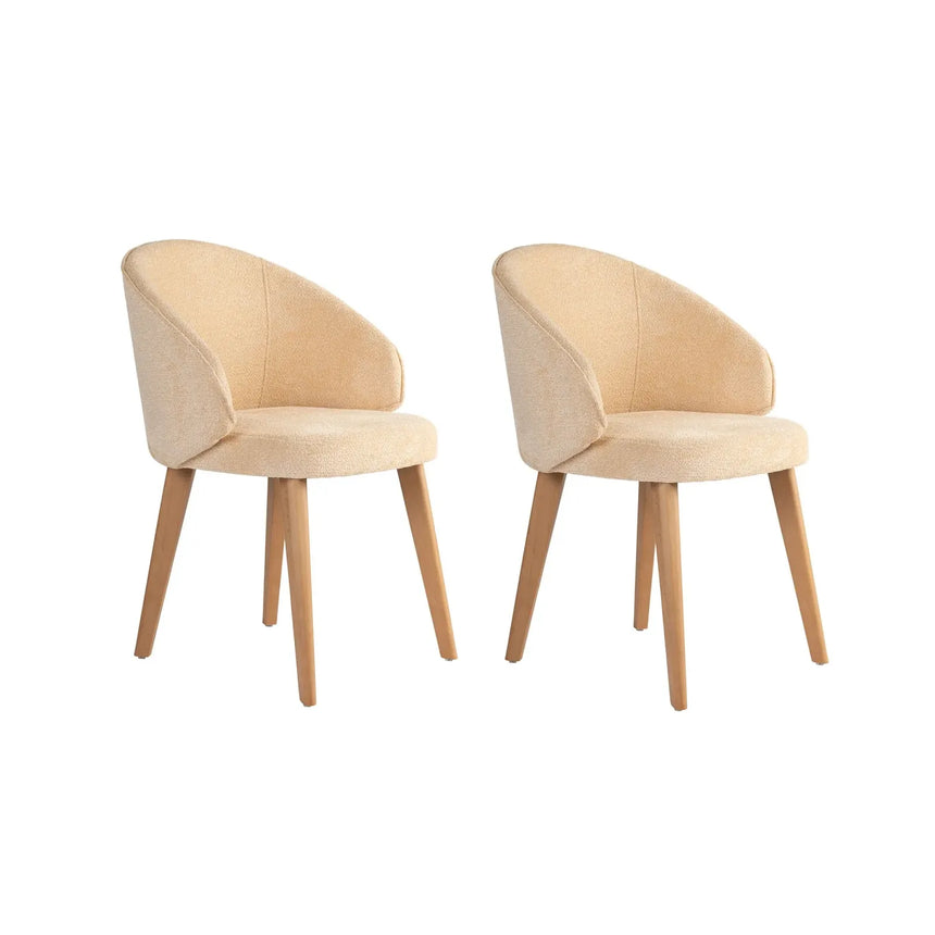 Essstuhl Bentley aus Buche und Baumwolle, 2er-Pack - ZEN ZONE Furniture
