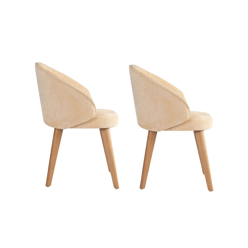 Essstuhl Bentley aus Buche und Baumwolle, 2er-Pack - ZEN ZONE Furniture