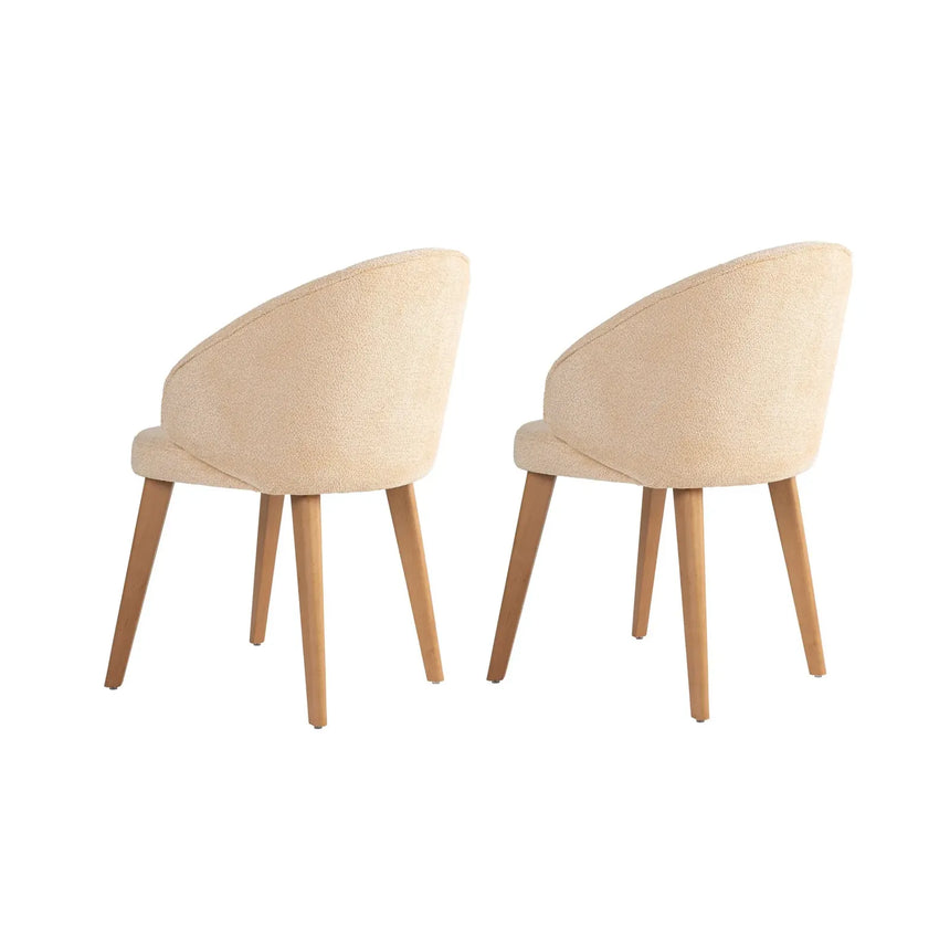 Essstuhl Bentley aus Buche und Baumwolle, 2er-Pack - ZEN ZONE Furniture