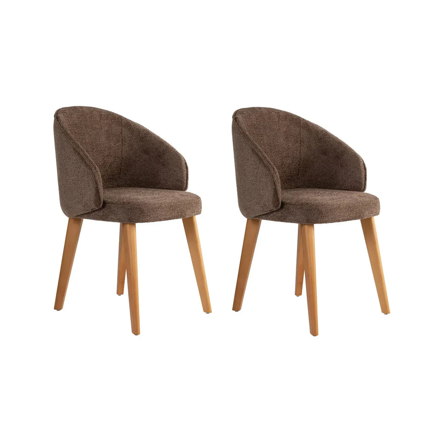 Essstuhl Bentley aus Buche und Baumwolle, 2er-Pack - ZEN ZONE Furniture