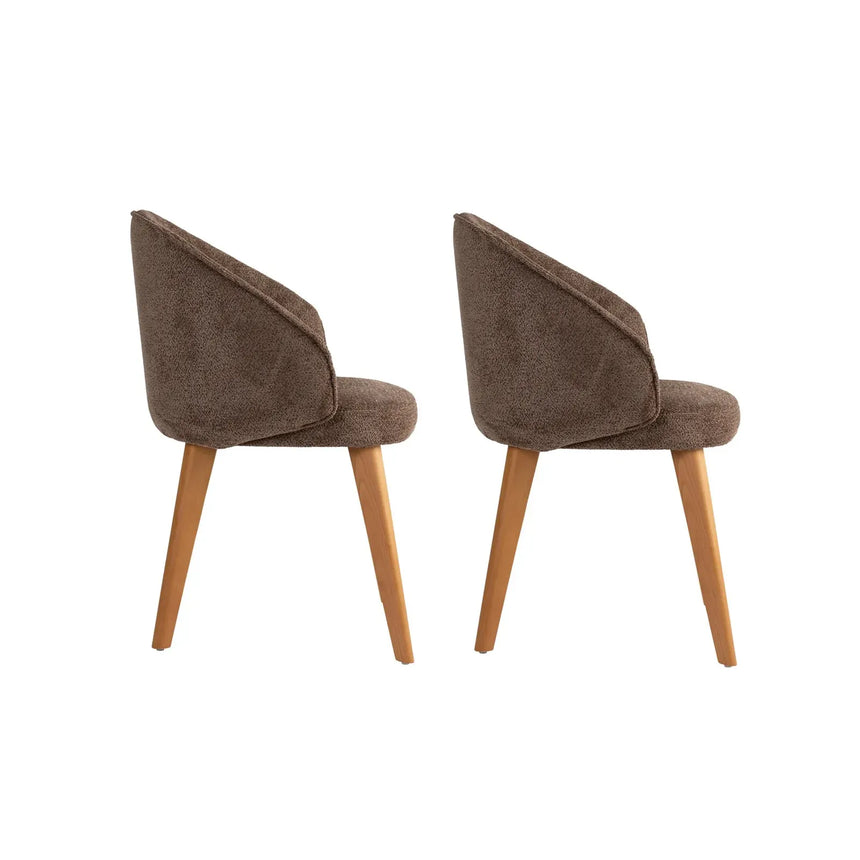 Essstuhl Bentley aus Buche und Baumwolle, 2er-Pack - ZEN ZONE Furniture