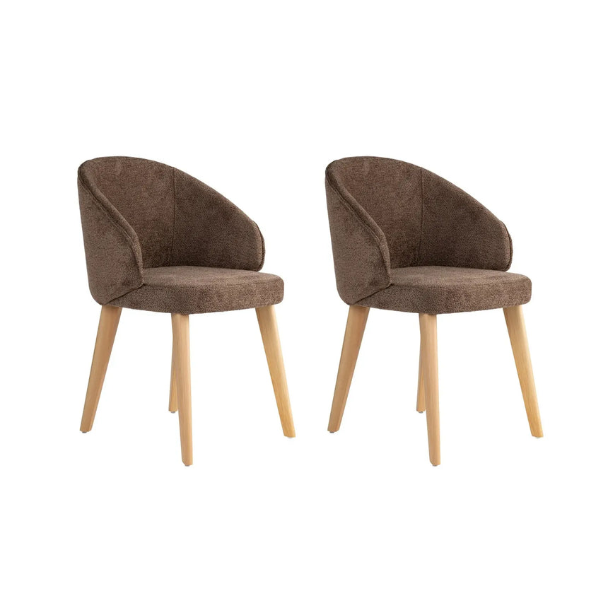 Essstuhl Bentley aus Buche und Baumwolle, 2er-Pack - ZEN ZONE Furniture
