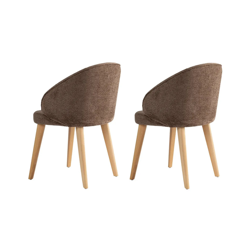 Essstuhl Bentley aus Buche und Baumwolle, 2er-Pack - ZEN ZONE Furniture