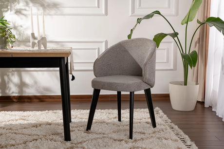 Essstuhl Bentley aus Buche und Baumwolle in Grau und Schwarz, 2er-Pack von Hanah Home – Bild 1