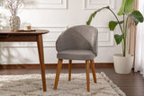 Essstuhl Bentley aus Buche und Baumwolle in Grau und dunkler Eiche, 2er-Pack von Hanah Home – Bild 1