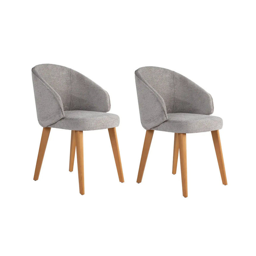 Essstuhl Bentley aus Buche und Baumwolle, 2er-Pack - ZEN ZONE Furniture