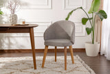 Essstuhl Bentley aus Buche und Baumwolle in Grau und heller Eiche, 2er-Pack von Hanah Home – Bild 1
