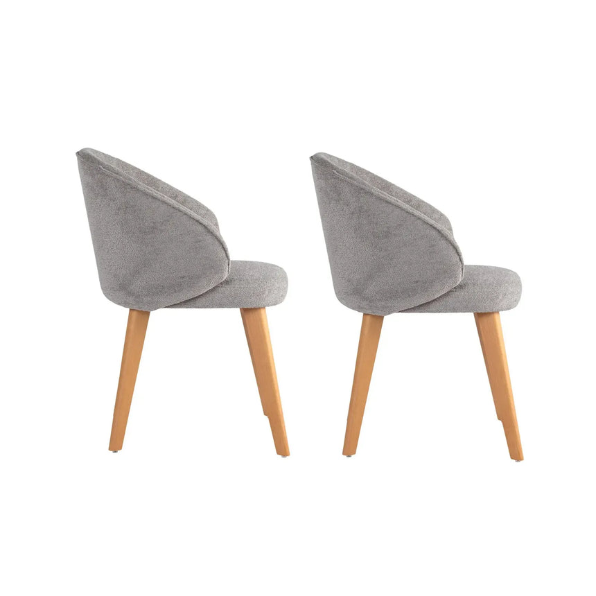 Essstuhl Bentley aus Buche und Baumwolle, 2er-Pack - ZEN ZONE Furniture