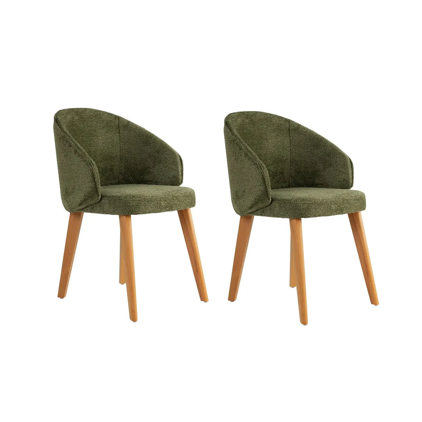 Essstuhl Bentley aus Buche und Baumwolle, 2er-Pack - ZEN ZONE Furniture