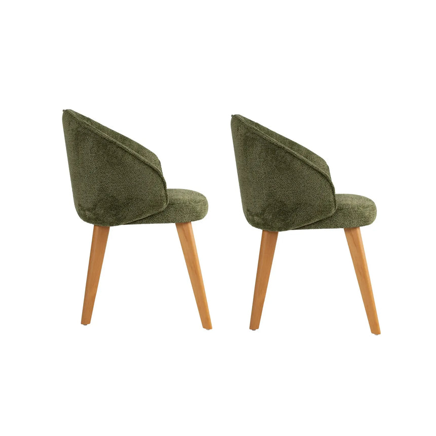 Essstuhl Bentley aus Buche und Baumwolle, 2er-Pack - ZEN ZONE Furniture