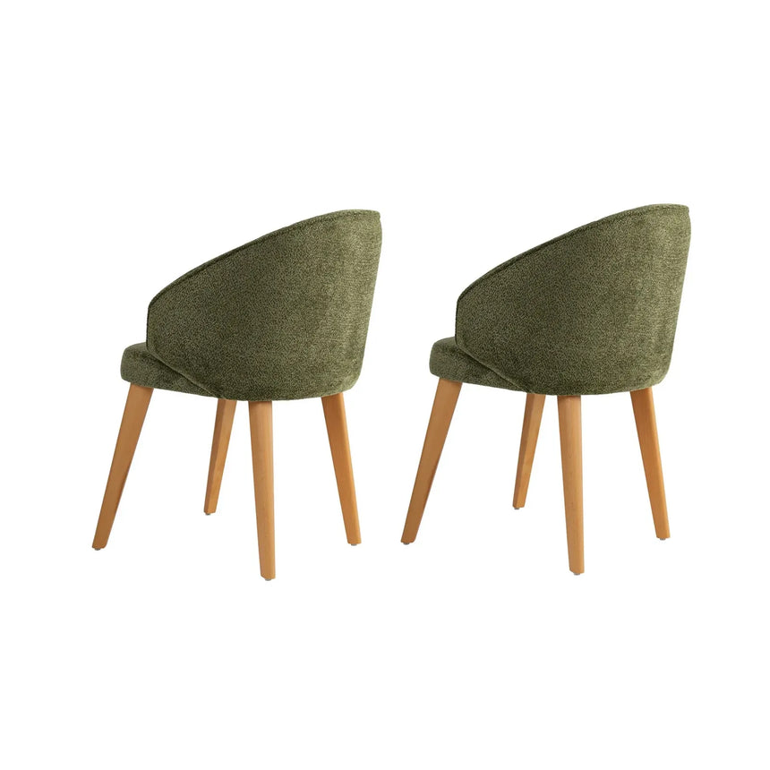 Essstuhl Bentley aus Buche und Baumwolle, 2er-Pack - ZEN ZONE Furniture