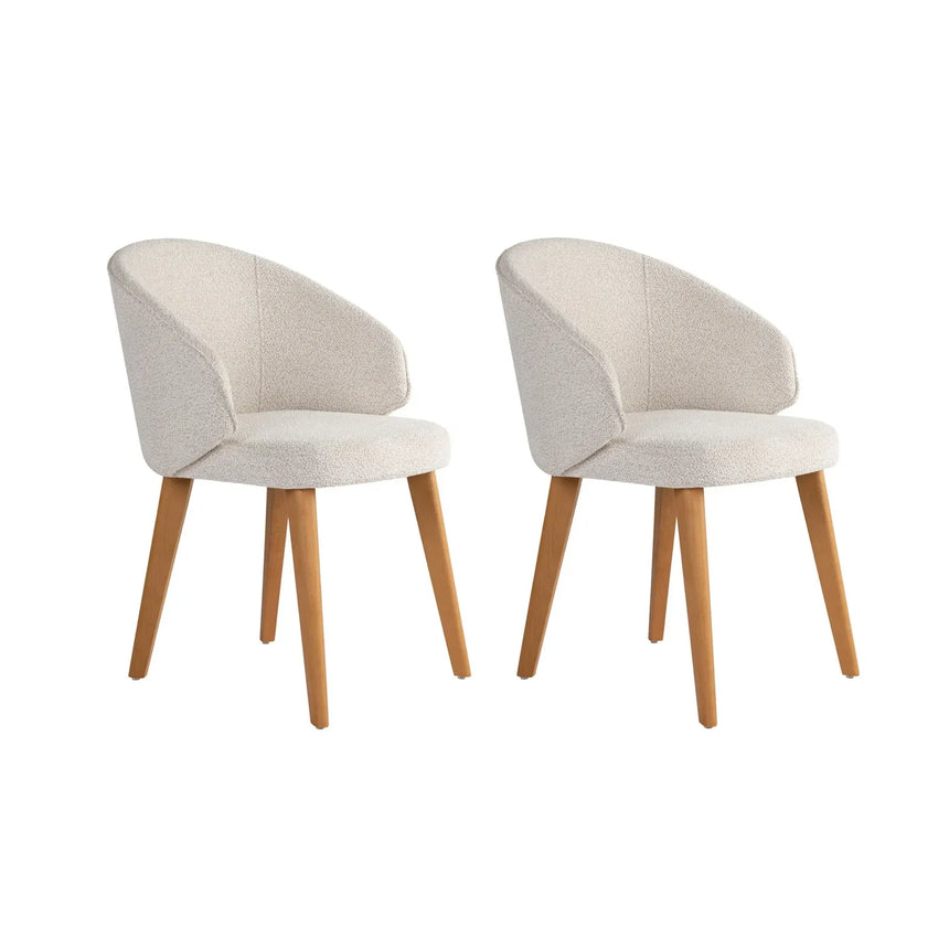 Essstuhl Bentley aus Buche und Baumwolle, 2er-Pack - ZEN ZONE Furniture