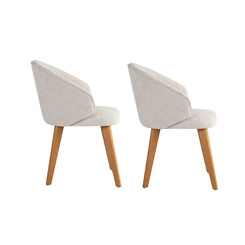 Essstuhl Bentley aus Buche und Baumwolle, 2er-Pack - ZEN ZONE Furniture