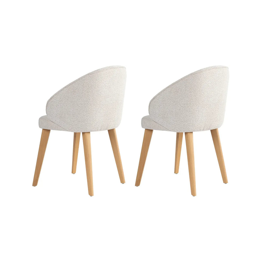 Essstuhl Bentley aus Buche und Baumwolle, 2er-Pack - ZEN ZONE Furniture
