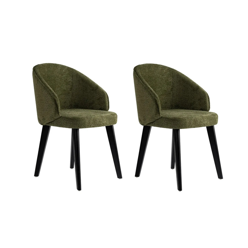 Essstuhl Bentley aus Buche und Baumwolle, 2er-Pack - ZEN ZONE Furniture