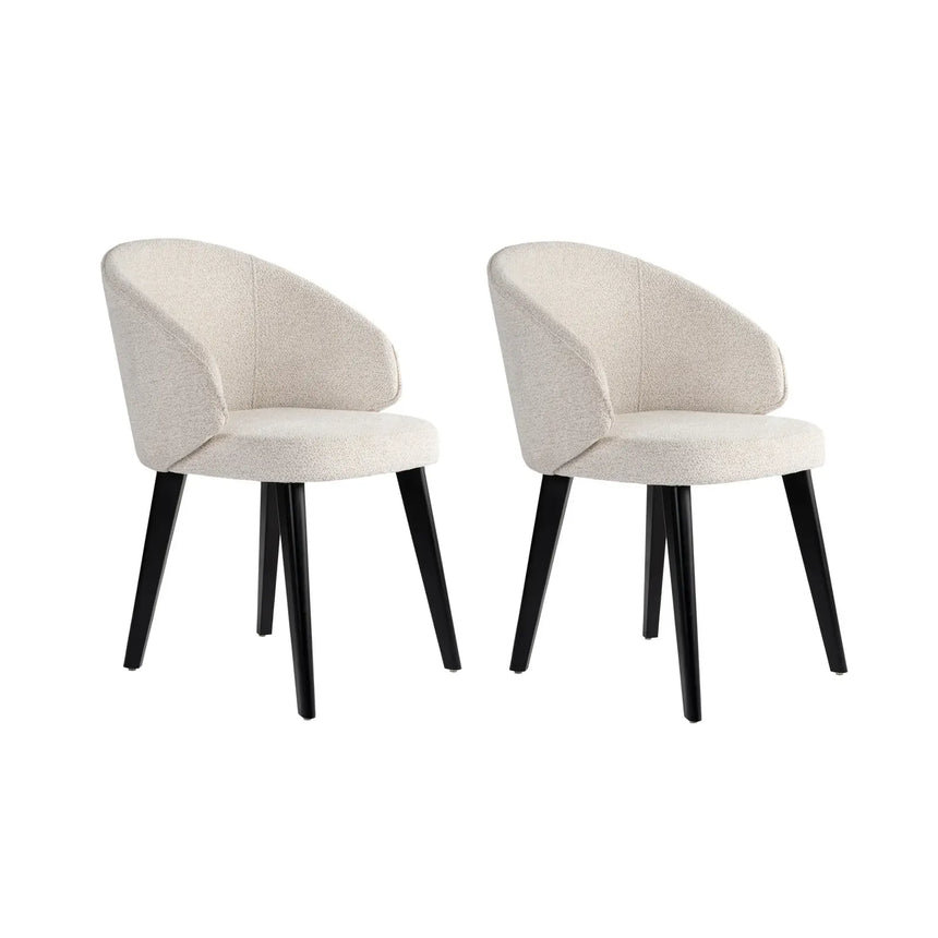 Essstuhl Bentley aus Buche und Baumwolle, 2er-Pack - ZEN ZONE Furniture