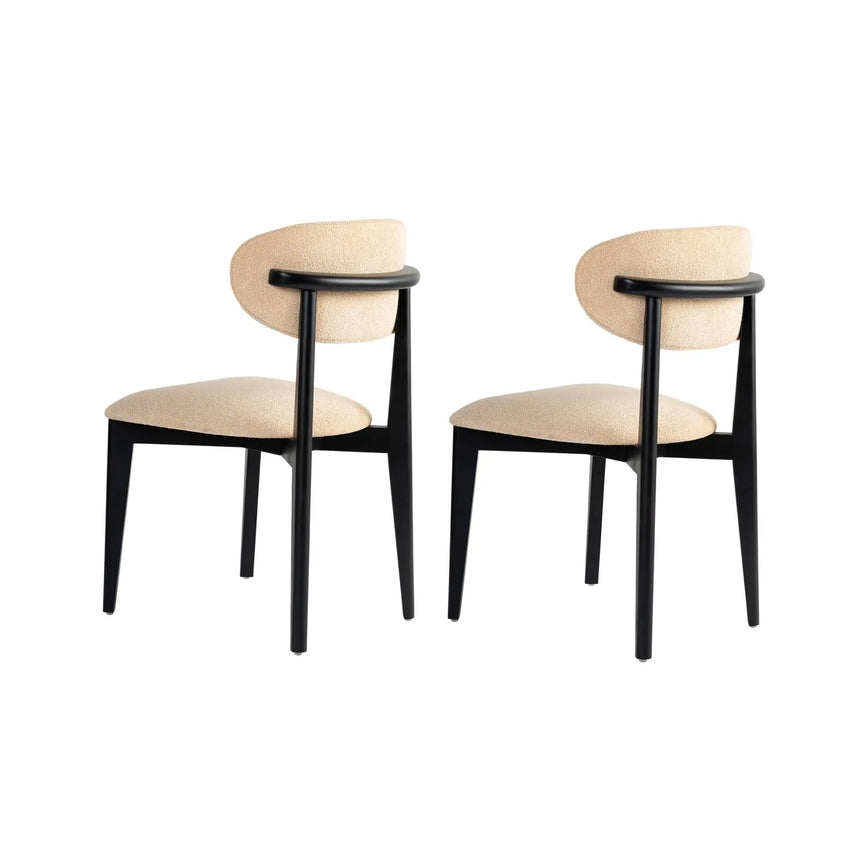 Essstuhl Lionte aus Buche und Baumwolle, 2er-Pack - ZEN ZONE Furniture