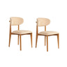 Essstuhl Lionte aus Buche und Baumwolle, 2er-Pack - ZEN ZONE Furniture