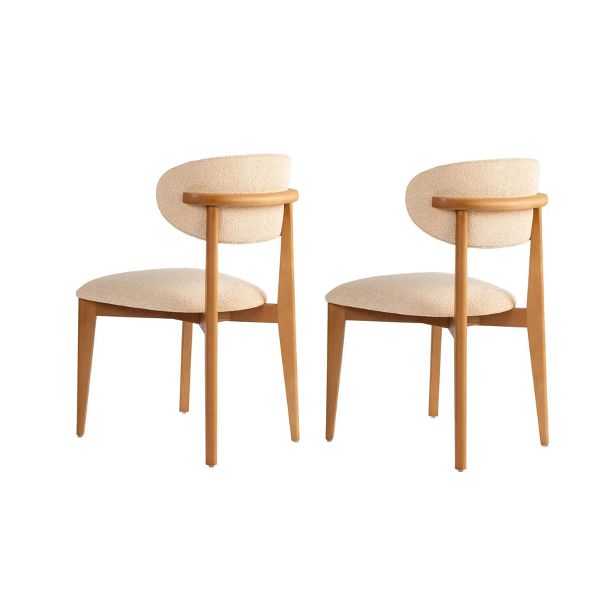 Essstuhl Lionte aus Buche und Baumwolle, 2er-Pack - ZEN ZONE Furniture