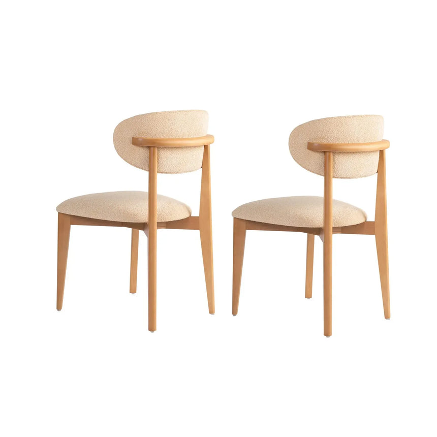 Essstuhl Lionte aus Buche und Baumwolle, 2er-Pack - ZEN ZONE Furniture