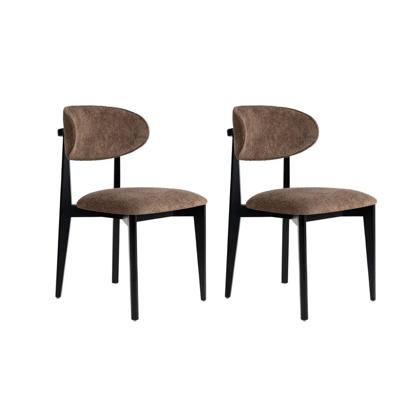 Essstuhl Lionte aus Buche und Baumwolle, 2er-Pack - ZEN ZONE Furniture
