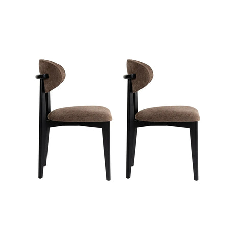 Essstuhl Lionte aus Buche und Baumwolle, 2er-Pack - ZEN ZONE Furniture