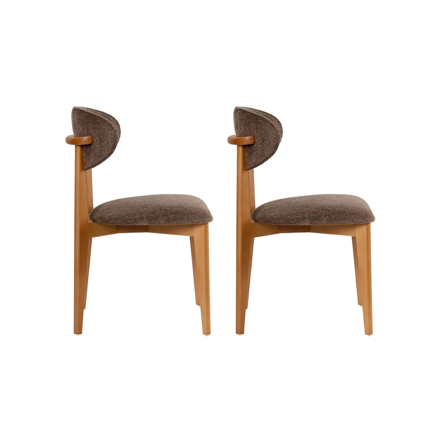 Essstuhl Lionte aus Buche und Baumwolle, 2er-Pack - ZEN ZONE Furniture