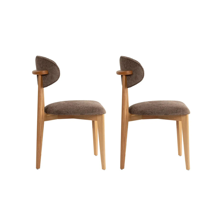 Essstuhl Lionte aus Buche und Baumwolle, 2er-Pack - ZEN ZONE Furniture