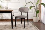 Essstuhl Lionte aus Buche und Baumwolle in Grau und Schwarz, 2er-Pack von Hanah Home – Bild 1