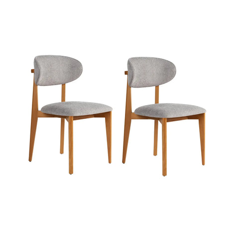 Essstuhl Lionte aus Buche und Baumwolle, 2er-Pack - ZEN ZONE Furniture