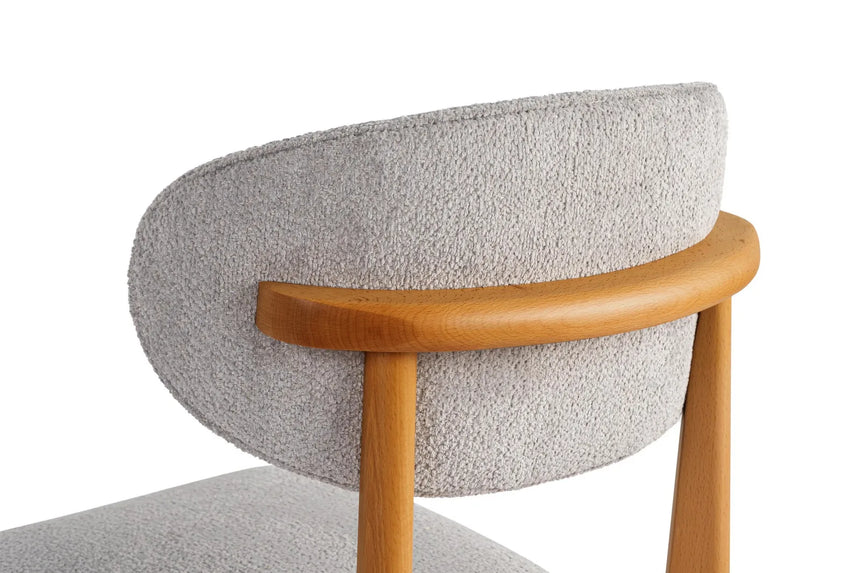Essstuhl Lionte aus Buche und Baumwolle in Grau und dunkler Eiche, 2er-Pack von Hanah Home – Bild 5