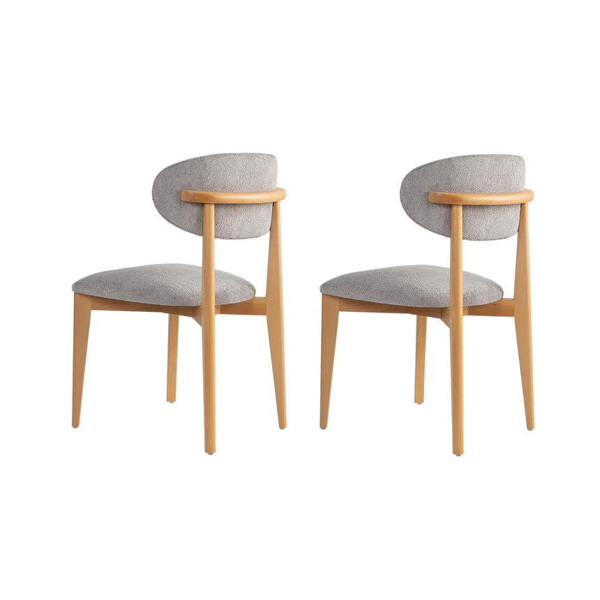 Essstuhl Lionte aus Buche und Baumwolle, 2er-Pack - ZEN ZONE Furniture