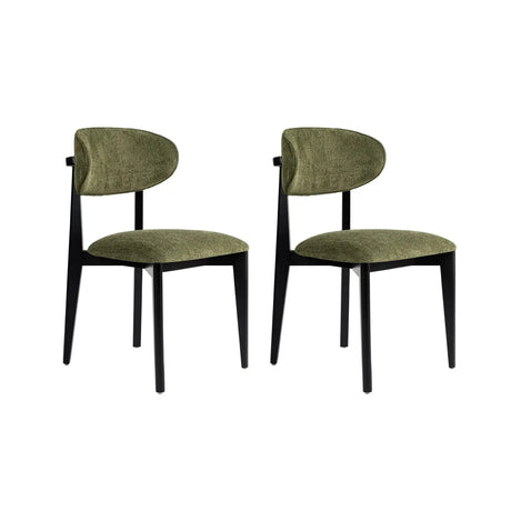 Essstuhl Lionte aus Buche und Baumwolle, 2er-Pack - ZEN ZONE Furniture