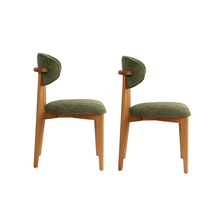 Essstuhl Lionte aus Buche und Baumwolle, 2er-Pack - ZEN ZONE Furniture