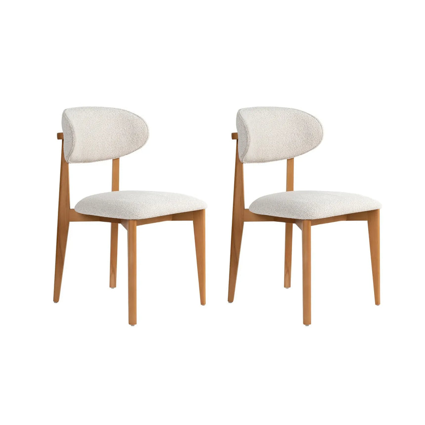 Essstuhl Lionte aus Buche und Baumwolle, 2er-Pack - ZEN ZONE Furniture