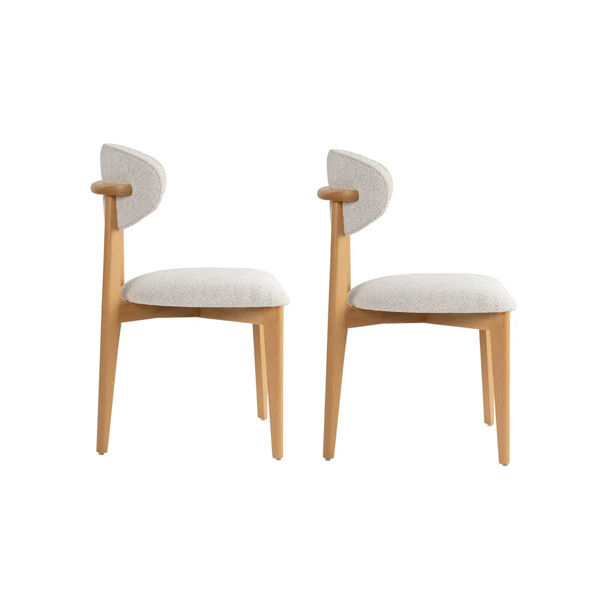 Essstuhl Lionte aus Buche und Baumwolle, 2er-Pack - ZEN ZONE Furniture