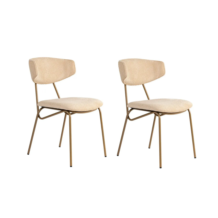Essstuhl Nancy aus Buche und Baumwolle, 2er-Pack - ZEN ZONE Furniture