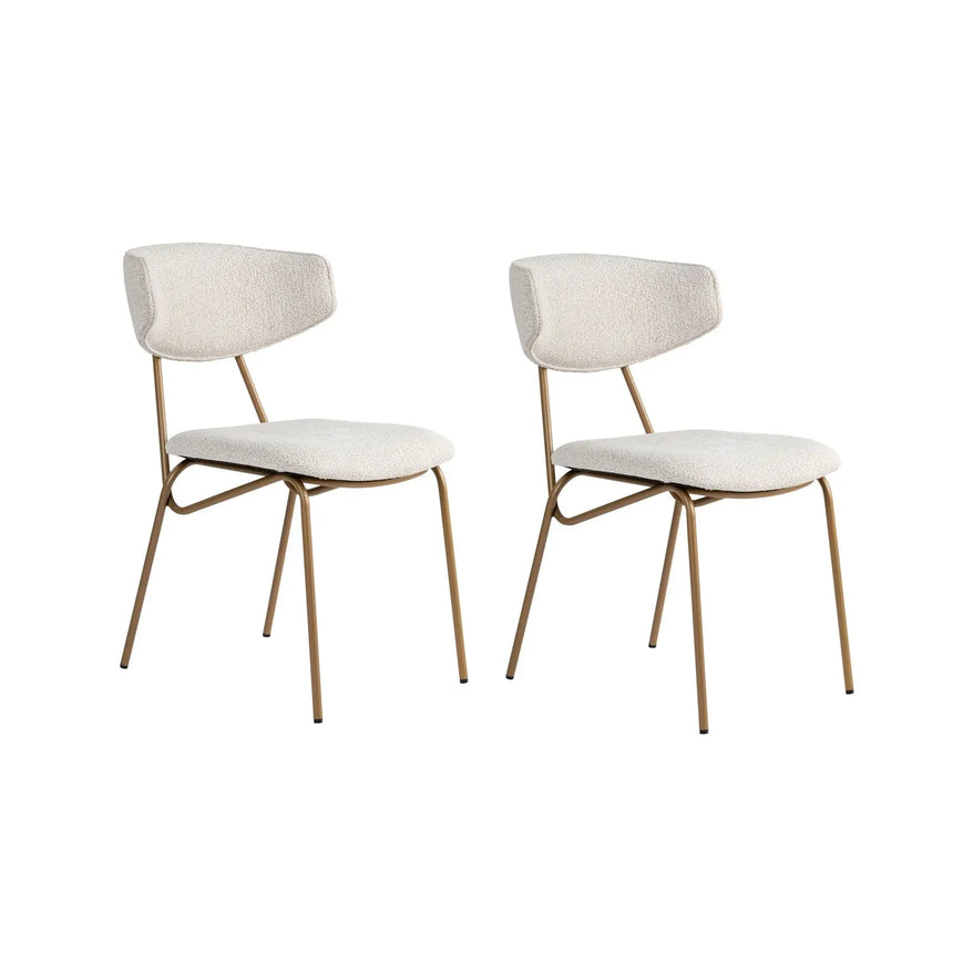Essstuhl Nancy aus Buche und Baumwolle, 2er-Pack - ZEN ZONE Furniture