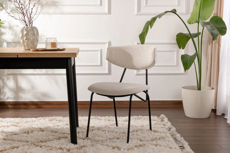 Essstuhl Nancy aus Buche und Baumwolle in Weiß und Schwarz, 2er-Pack von Hanah Home – Bild 1