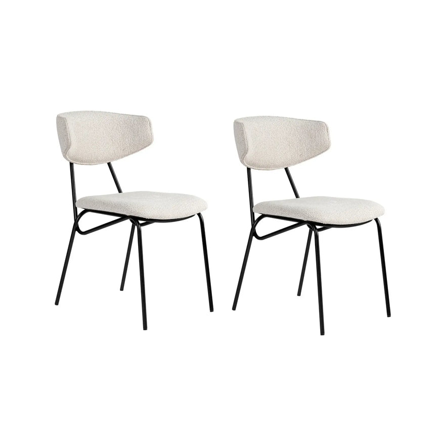 Essstuhl Nancy aus Buche und Baumwolle, 2er-Pack - ZEN ZONE Furniture